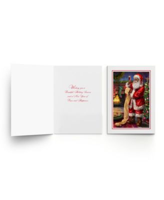 Santa With List Holiday Boxed Cards