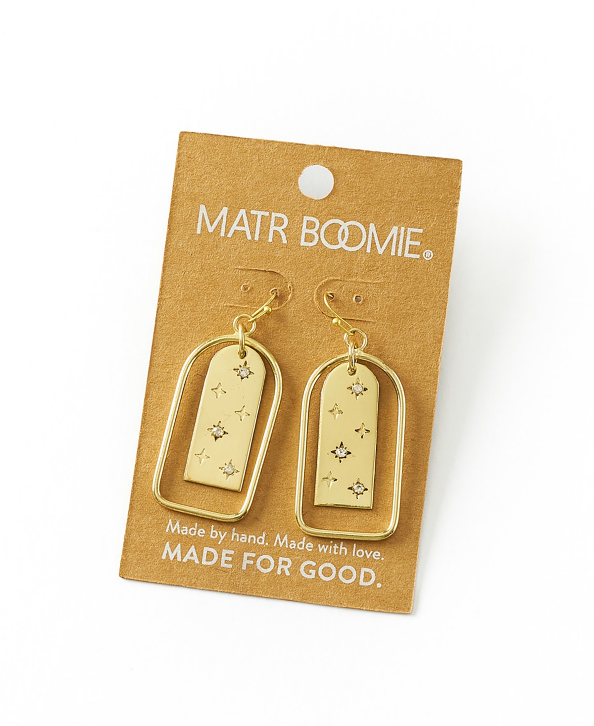 Matr Boomie Sitara Starry Archway Earrings In Brass