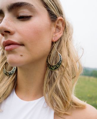 Nisha Crescent Moon Hoop Earrings