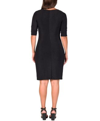 Women's Elbow Length Sleeve Bodycon Mini Party Dress