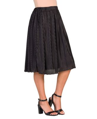 Women's Elegant Pleated Elastic Waist Party Midi Skirt