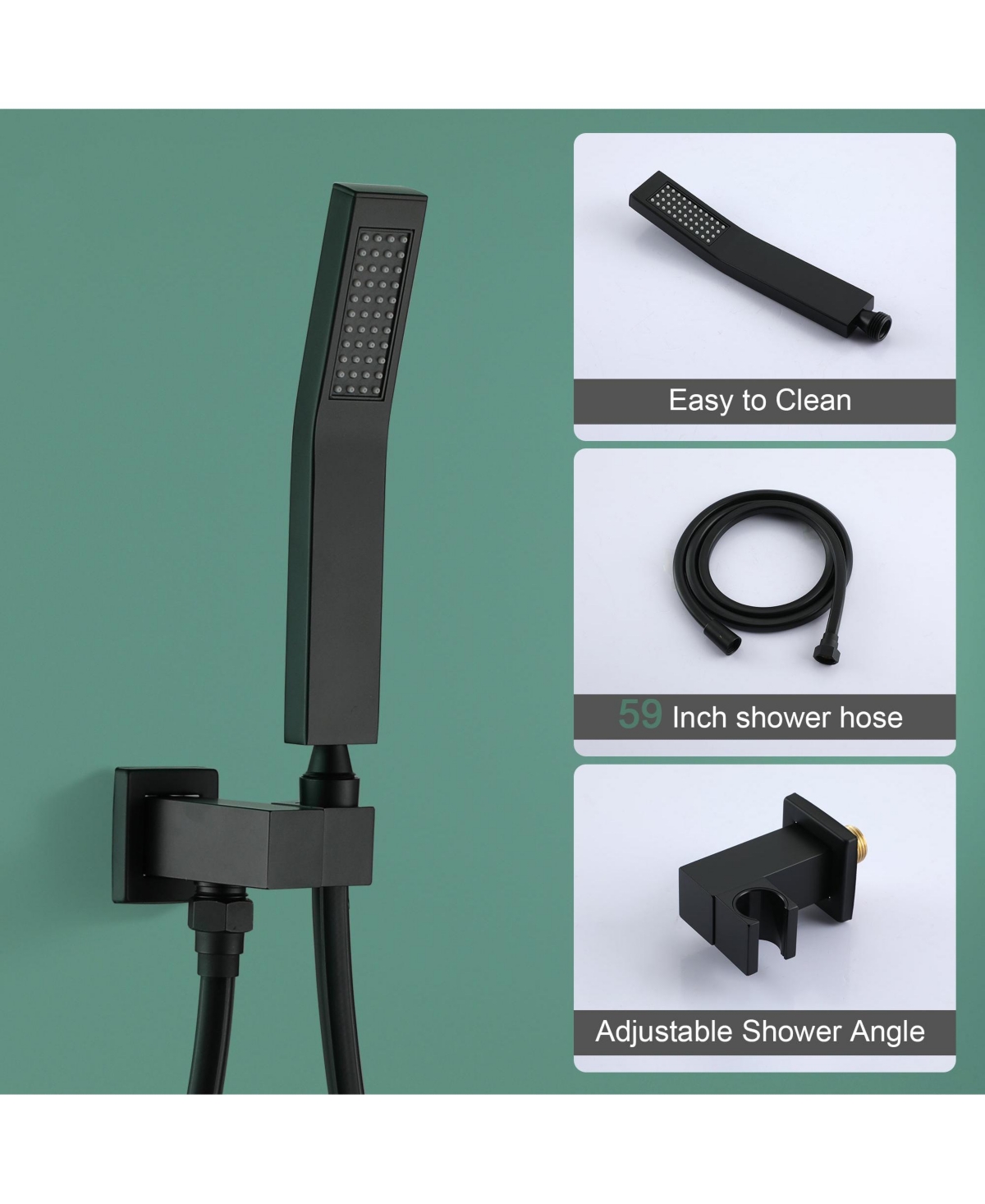 Boyel Living Ceiling Mount Single-Handle 1-Spray Tub and Shower Faucet - Inch (Valve Included) - Matte black