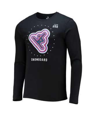Men's Black Team USA Snowboarding Long Sleeve T-Shirt