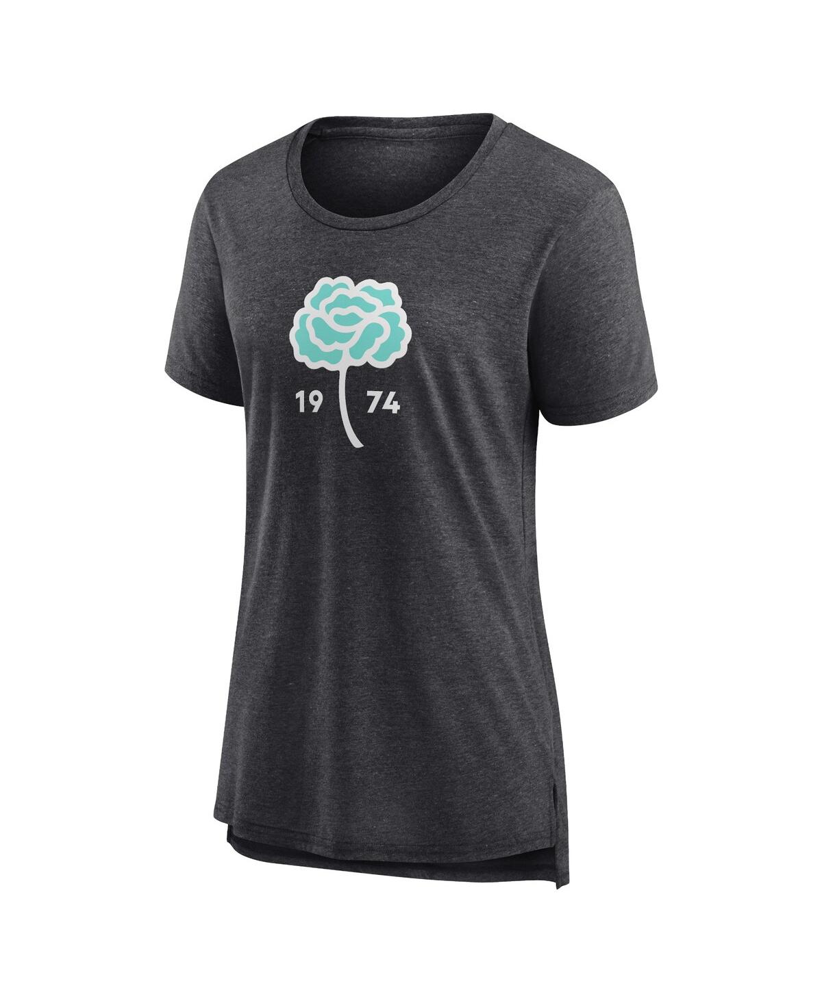 Fanatics Women's Heather Charcoal Seattle Sounders Fc Distressed Carnation Tri-blend T-shirt In Heather Charcoal