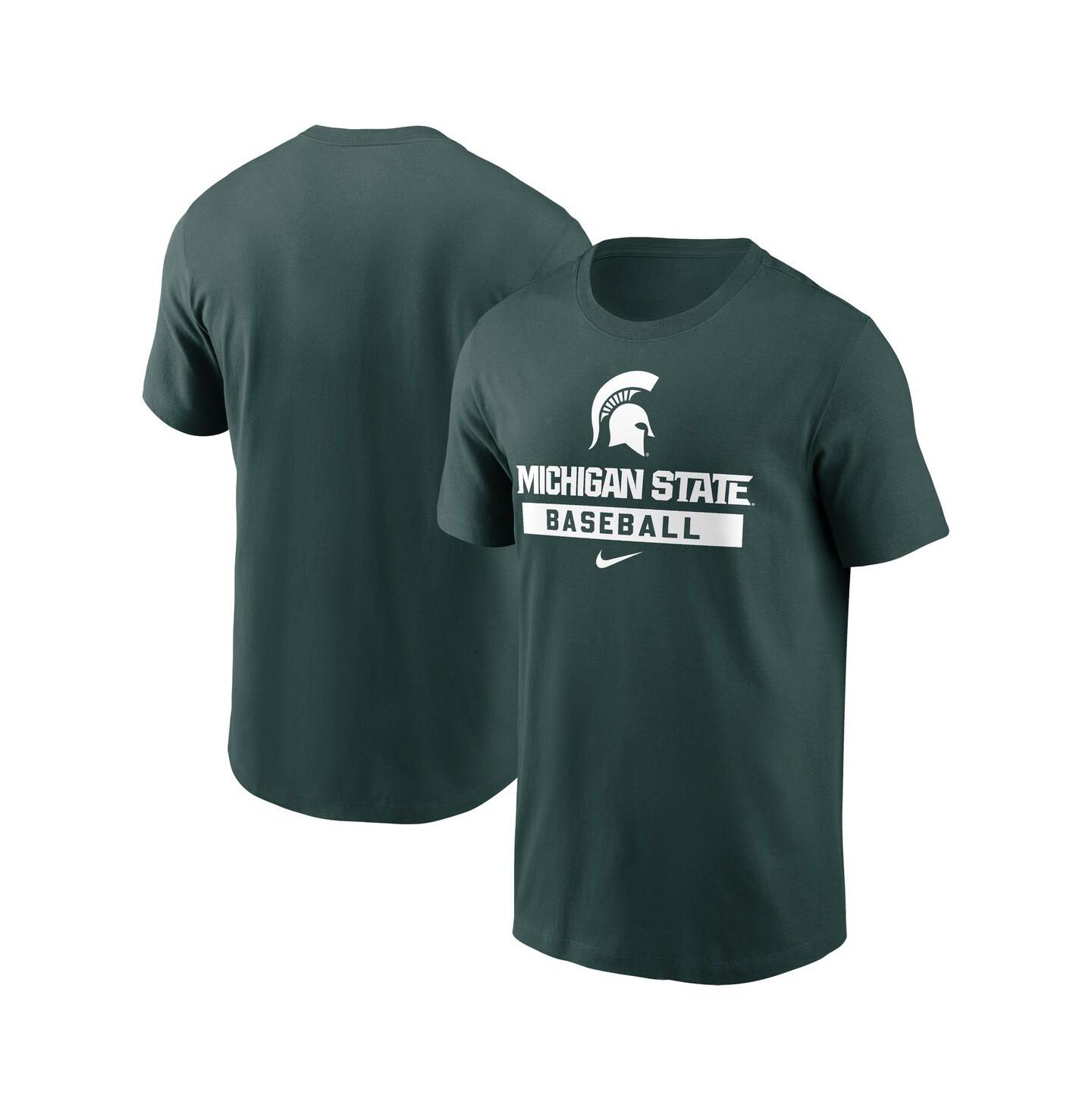 Мужская футболка Nike Green Michigan State Spartans Baseball — фото 1