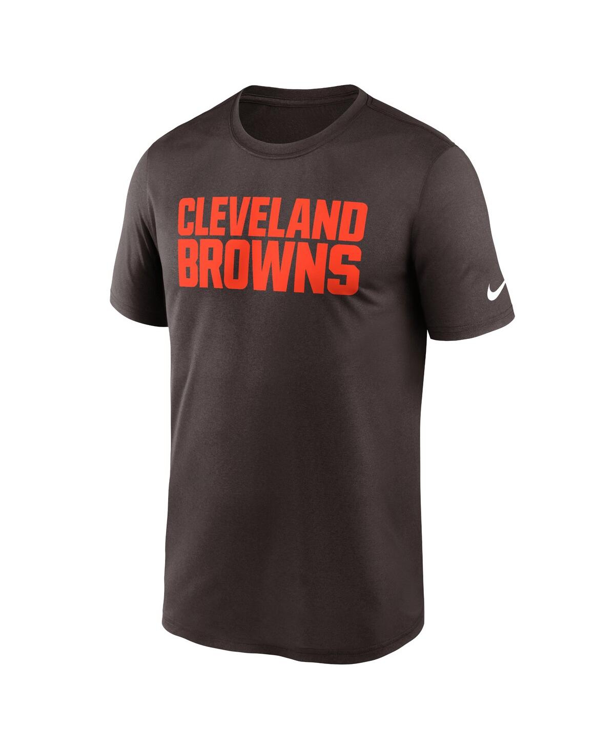 Nike Brown Cleveland Browns Primetime Wordmark Essential T-shirt In Black