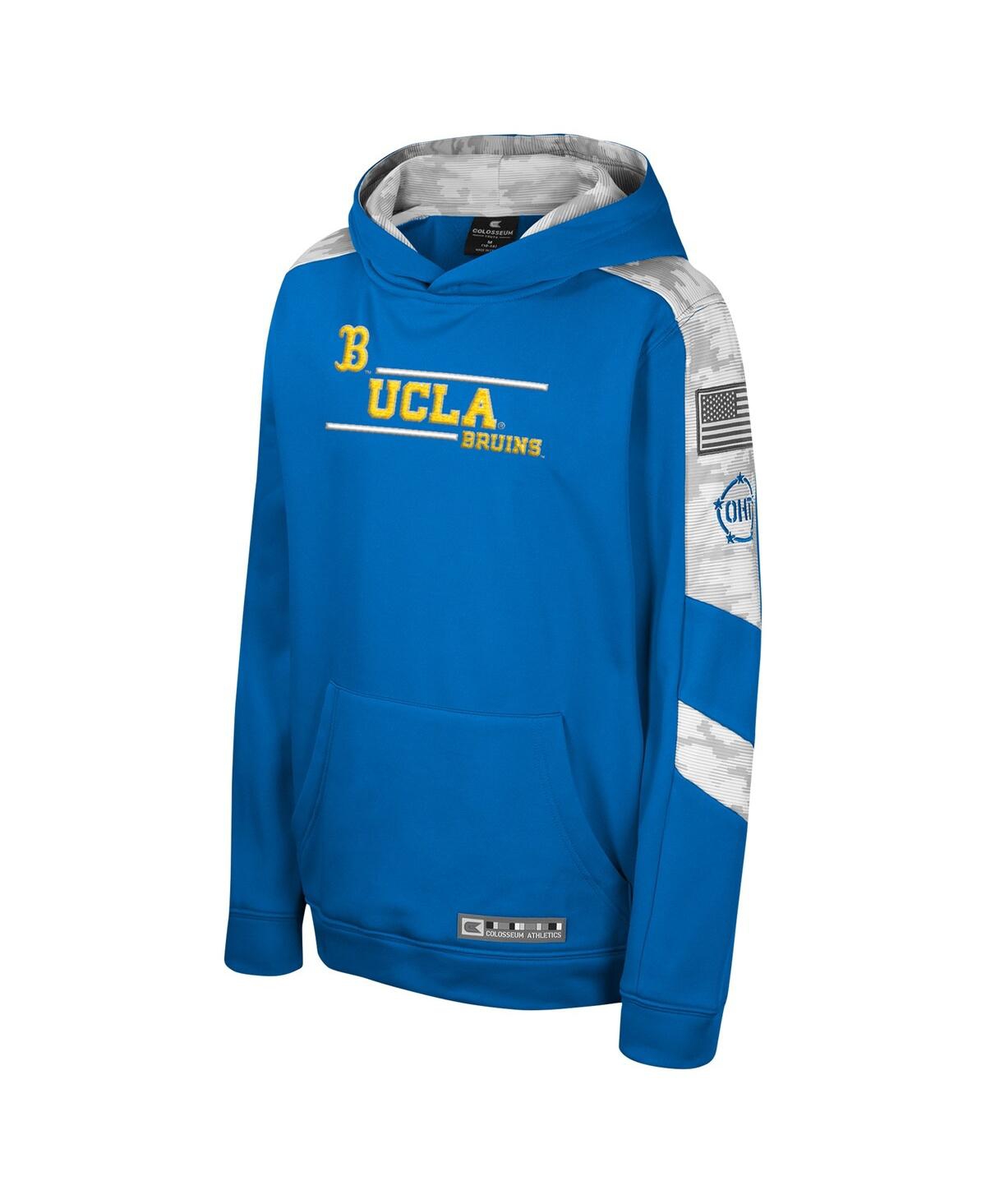 Colosseum Big Boys And Girls Blue Ucla Bruins Oht Appreciation Cyclone Digital Camo Pullover Hoodie In Blue