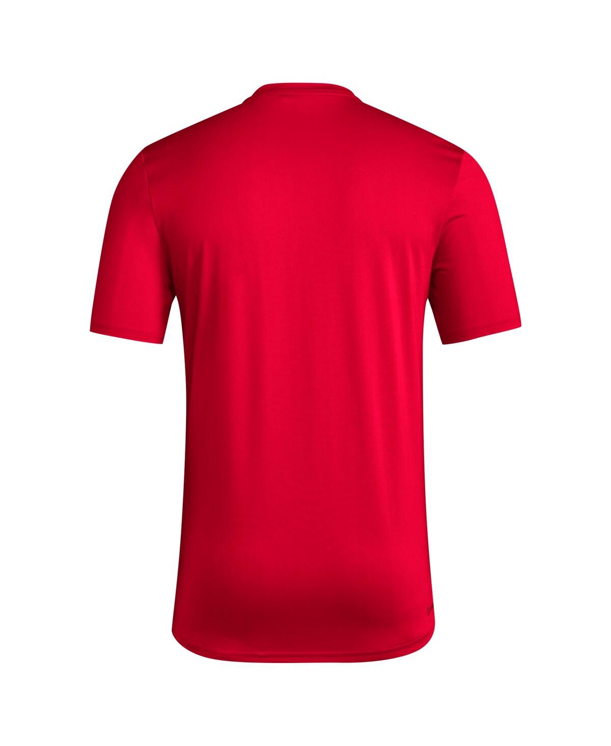 Adidas Men'sNc State Wolfpack Locker Football Pre-Game Aeroready T-Shirt - Red
