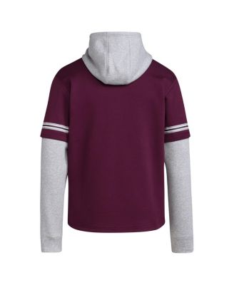 Men's Maroon Mississippi State Bulldogs Pullover Baseball Jersey Hoodie