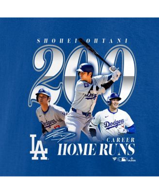Men's Shohei Ohtani Royal Los Angeles Dodgers 200th Career Home Run T-Shirt