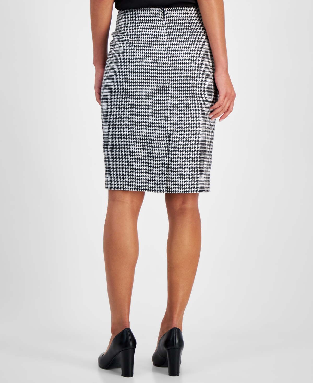 Kasper Women's Houndstooth Pencil Skirt -White