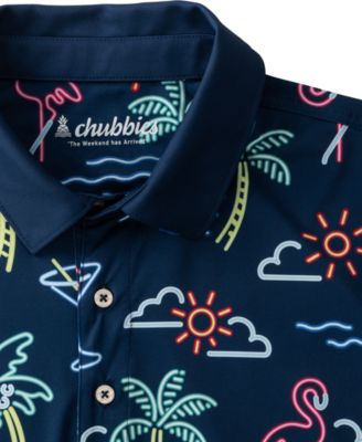 Chubbies Men's The Neon Light Tailored-Fit Performance Polo Shirt
