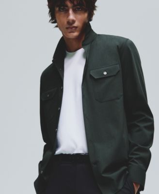 Men's Pockets Detail Stretch Fabric Overshirt