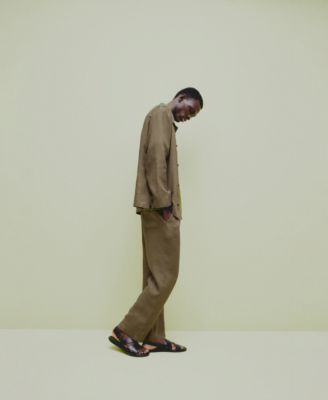 Men's 100% Linen Drawstring Pants