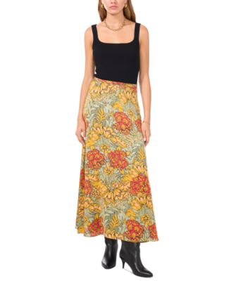 Women's Floral Print Midi Skirt
