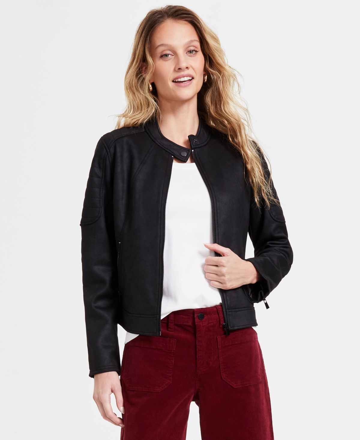 LIVERPOOL LOS ANGELES WOMEN'S FAUX-LEATHER BIKER JACKET 