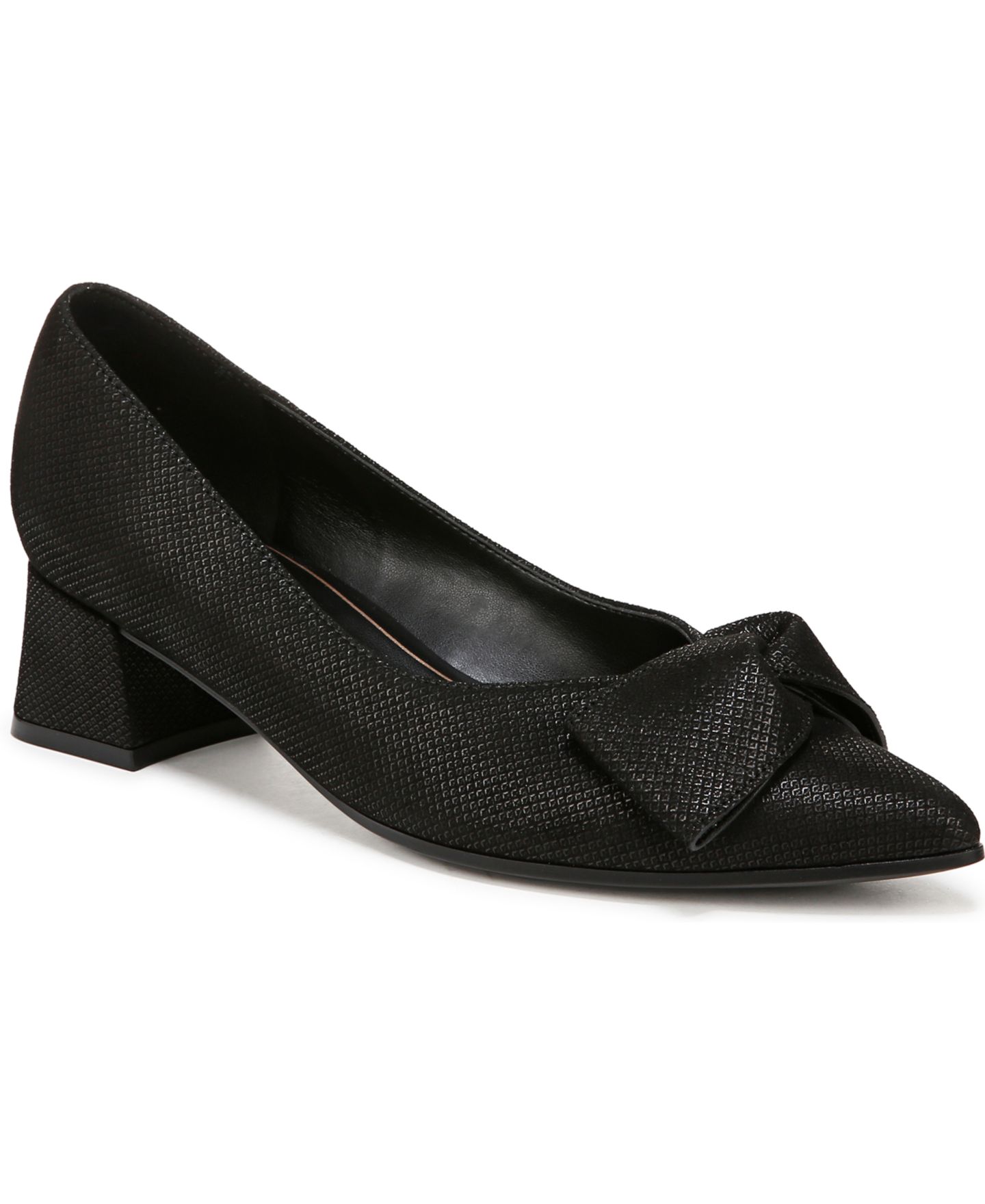 Женские туфли Naturalizer Mavis Mid-Heel Pumps, цвет: Чёрный / Металлик замшевый — фото 1