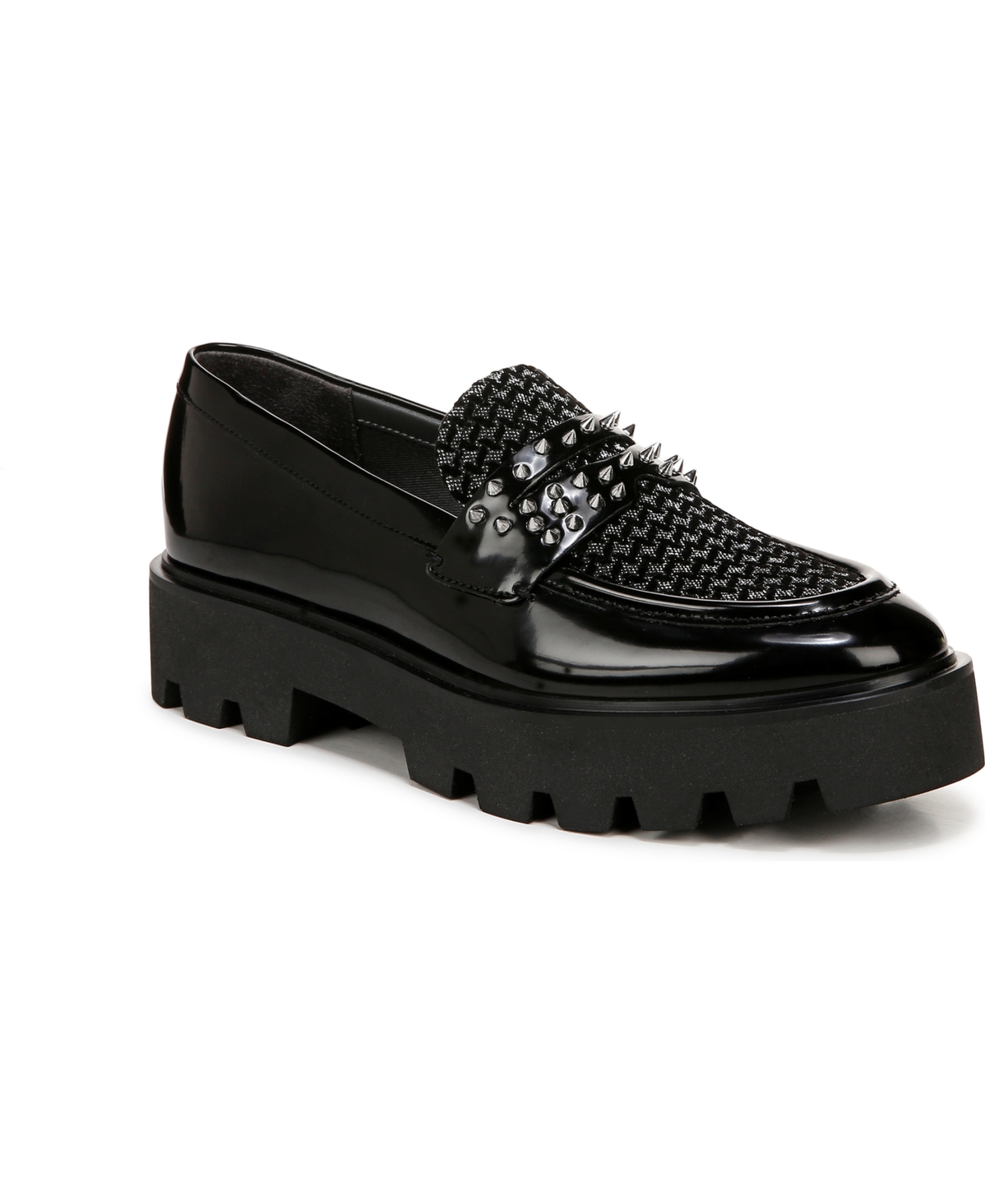 Franco Sarto Balin-Studded Lug Sole Loafers -Fabric