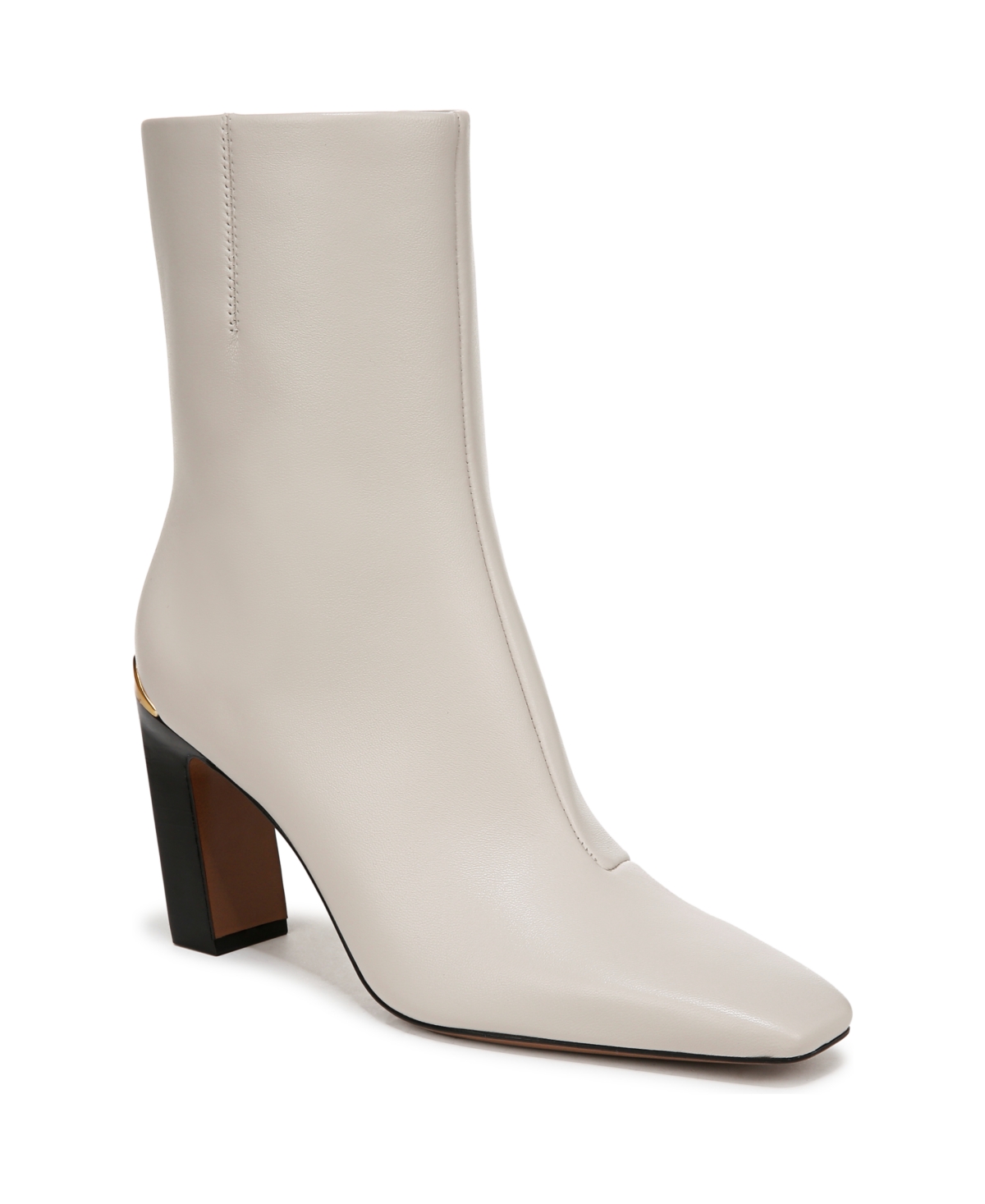 Franco Sarto Briar Womens Leather Square Toe Mid-calf Boots In Chalk White Leather