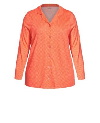 Plus Size Button Print Sleep Top