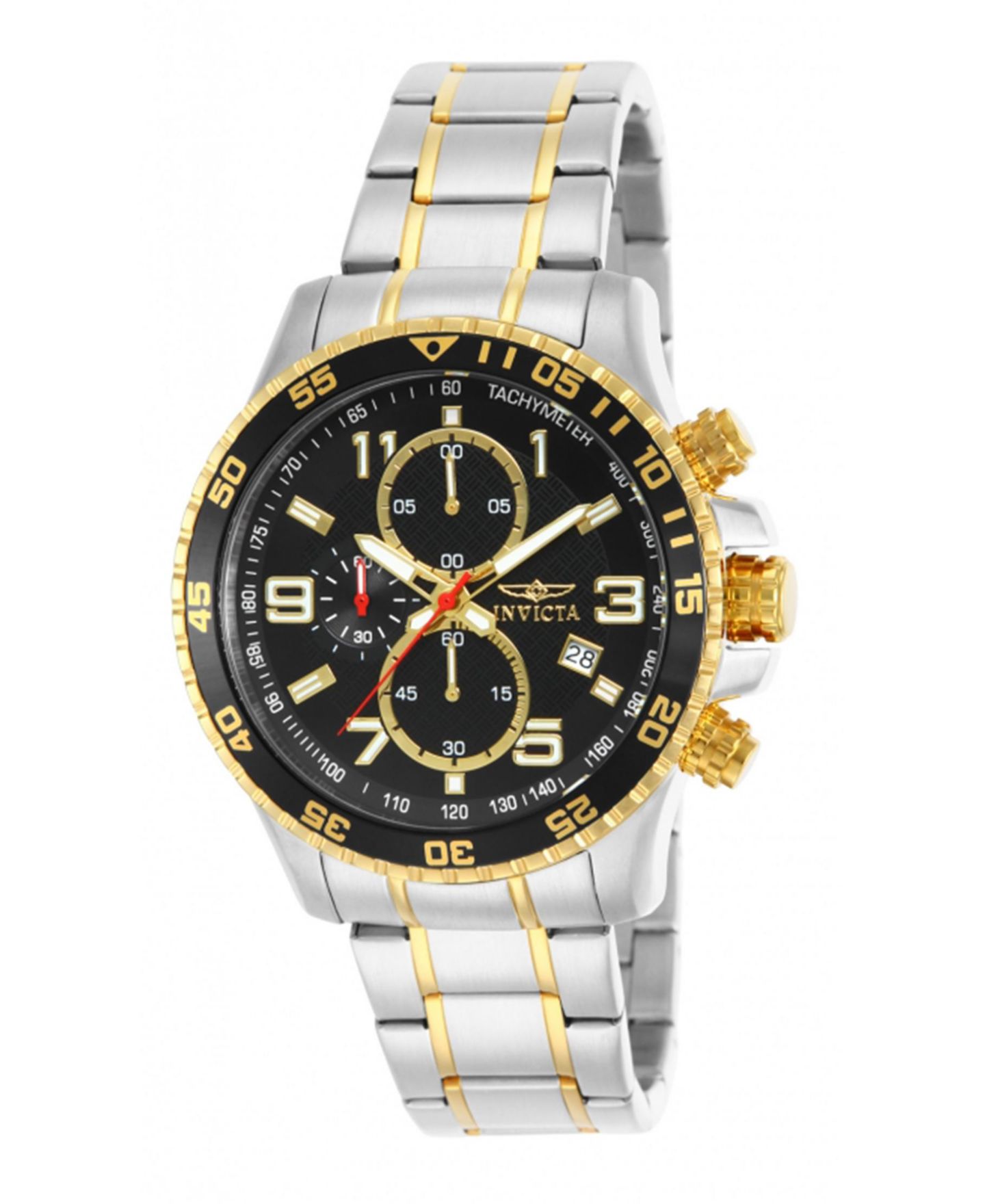 Мужские часы Invicta Specialty Quartz Chronograph Black Dial Stainless Steel Bracelet Watch — фото 1