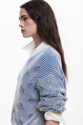 売れ筋商品|||デジグアル ニット&セーター アウター レディース Women's Two-tone knit sweater  blue Desigual Women's Two-tone knit sweater - Macy's