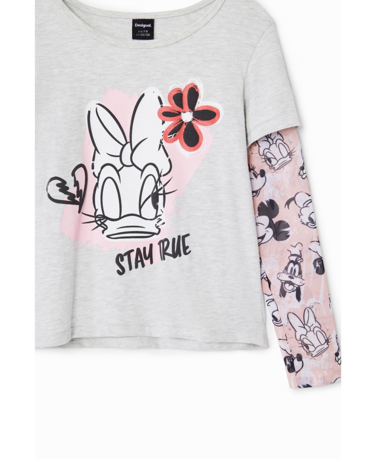 Desigual Girls Girls's Double Sleeve Daisy T-Shirt