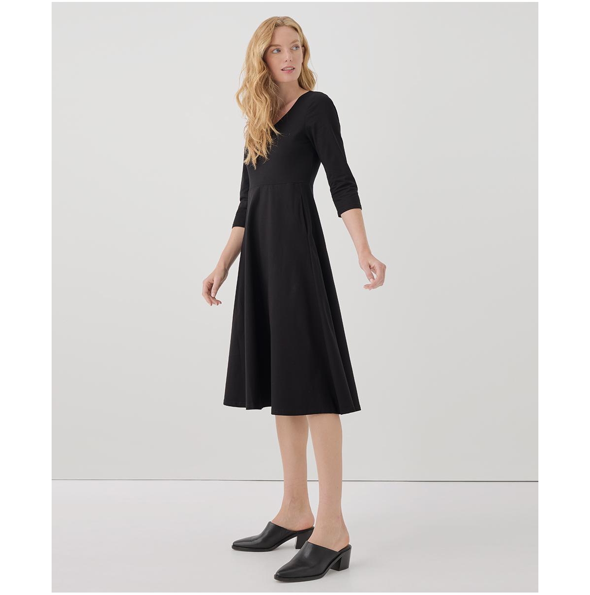 Pact Women's Organic Cotton Fit & Flare Midi Party Dress - Shorty