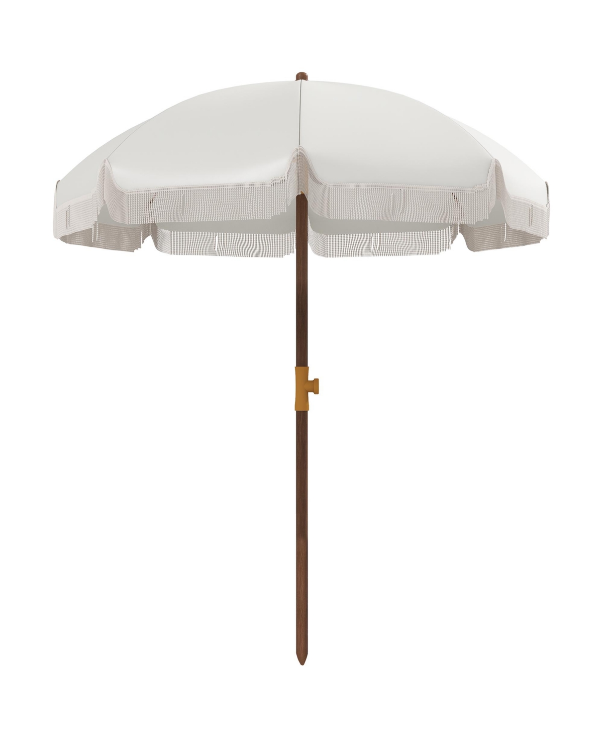 6.2' Ruffled Beach Umbrella with Carry Bag, Vent, Blue Stripe - Cream white