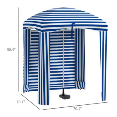 Beach Cabana Umbrella with Bag, Windows, Stripe