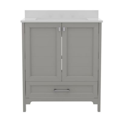 Argos Single Sink Bathroom Vanity with Undermount Basin, Soft-Close Cabinet, Easy-Glide Drawer, and Carrara Marble Finish Countertop