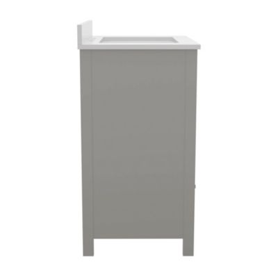 Argos Single Sink Bathroom Vanity with Undermount Basin, Soft-Close Cabinet, Easy-Glide Drawer, and Carrara Marble Finish Countertop