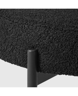 Mid-Century Modern Upholstered Sherpa Round Dining Chairs (Set of 2)