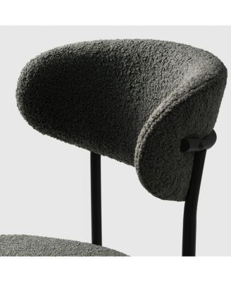 Mid-Century Modern Upholstered Sherpa Round Dining Chairs (Set of 2)