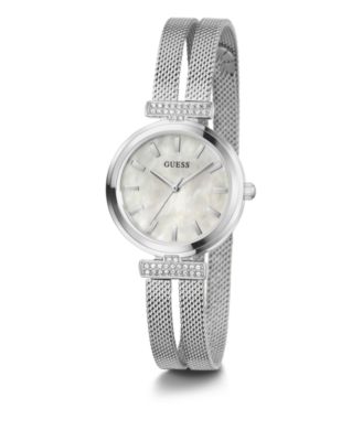 Women's Analog Silver Tone Stainless Steel and Mesh Watch, 28mm