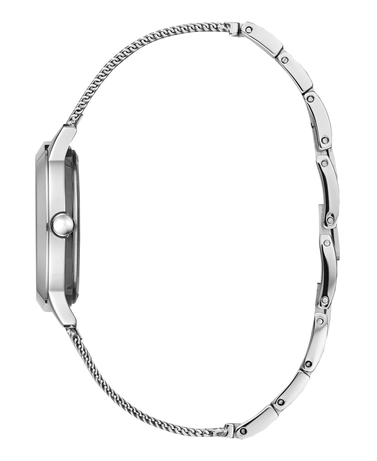 GUESS WOMEN'S ANALOG SILVER TONE STEEL WATCH, 30MM