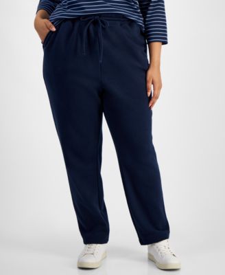 Women's Mid Rise Drawstring-Waist Fleece Pant, XS-4X, Created for Macy's