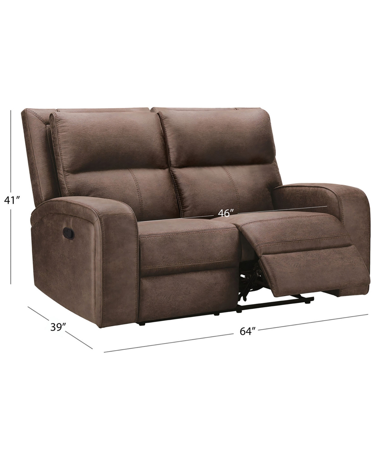 Shop Abbyson Living 64" Fabric Manual Reclining Loveseat In Brown