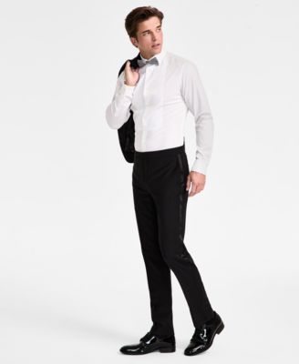 Men's Slim-Fit Wool-Blend Tuxedo Pants