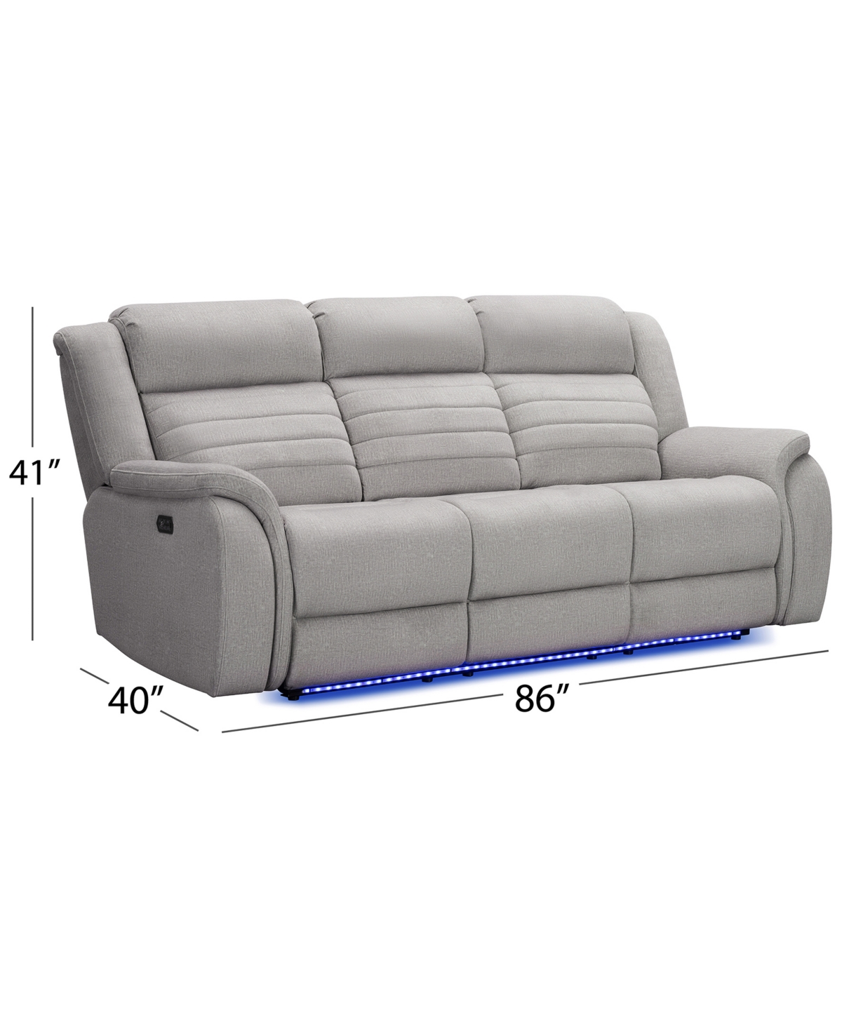 Shop Abbyson Living 86" Power Fabric Reclining Sofa In Gray