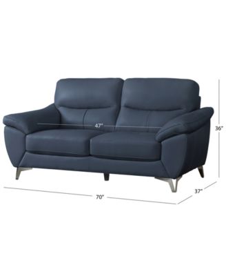 70" Top Grain Leather Loveseat