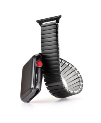 Speidel Twist-o-Flex Band Compatible For Use With The Apple Watch (series 1-8) 42/44/45mm in Silver and Size 11 - Black