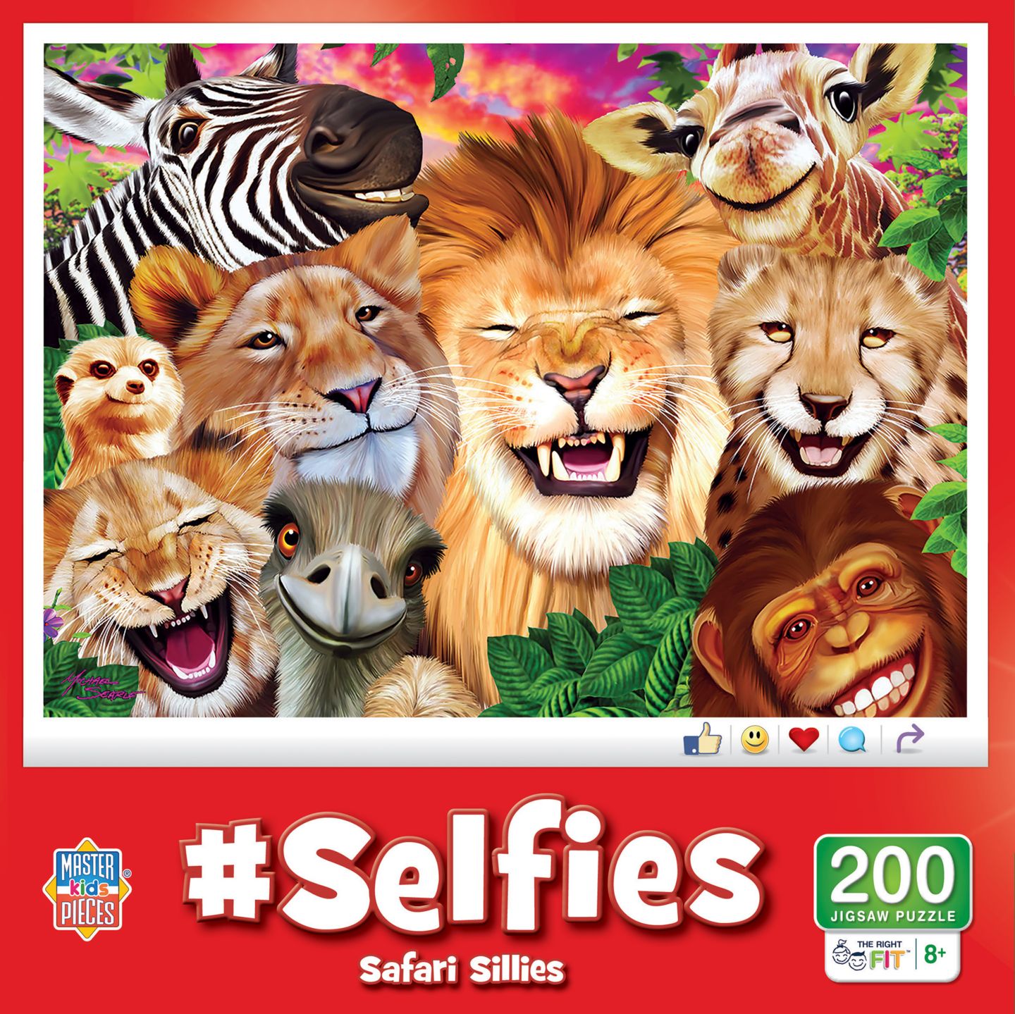 Детские игрушки MasterPieces Puzzles Selfies - Safari Sillies 200 Piece Jigsaw Puzzle, цвет: Разноцветный — фото 1