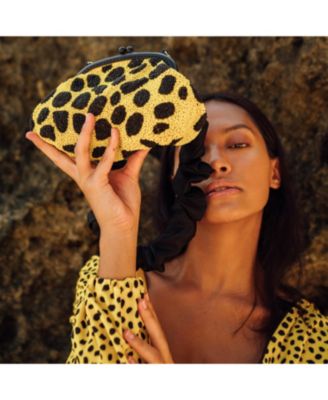 VENOM Arnoldi Hand-beaded Clutch Bag In Black & Yellow