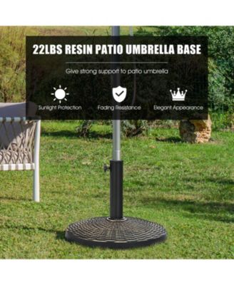 22Lbs Patio Resin Umbrella Base with Wicker Style for Outdoor Use