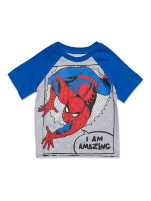 Toddler Boys Marvel Captain America Black Panther Iron Man Short Sleeve Graphic T-Shirt