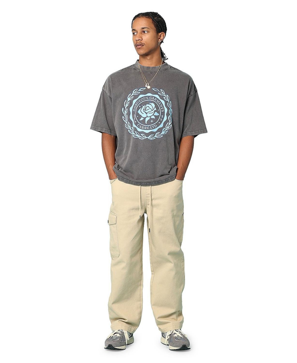 Men's Gorgeous Oversized T-Shirt - Washed charcoal