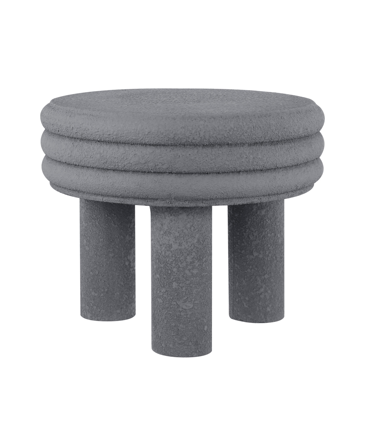 Rashida 17.75" Contemporary Minimalist Curvy High Indoor/Outdoor Accent Table, White Frosted - White frosted