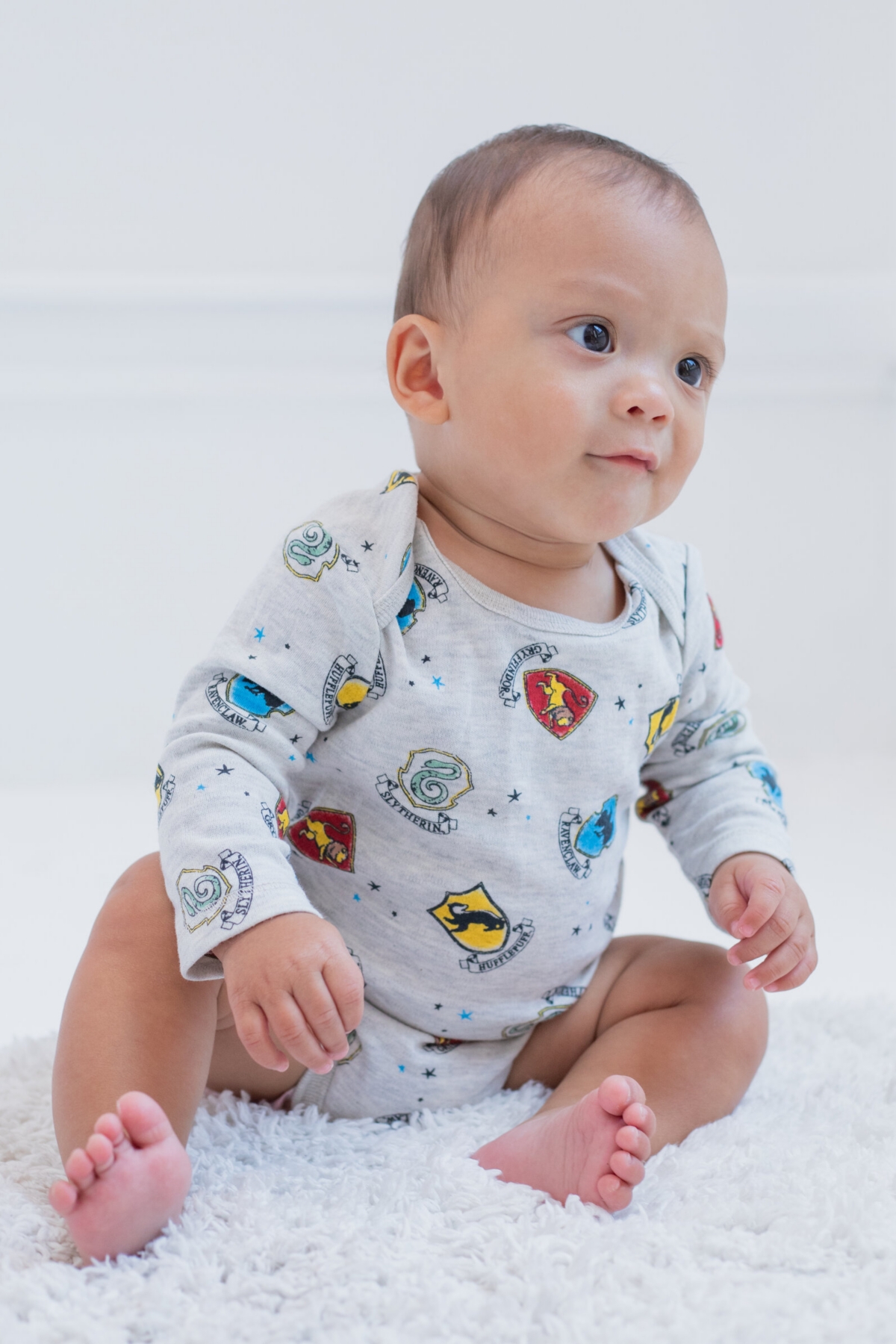 Harry Potter Baby Boys Hogwarts [SizeRangeDescription1] 5 Pack Long Sleeve Bodysuits [SizeDescription1]