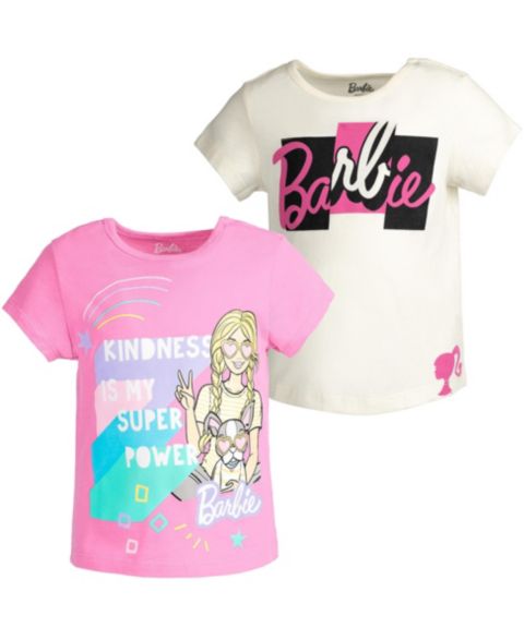 Футболки Barbie 2-Pack Short Sleeve для девочек-малышей, цвет: Розовая слоновая кость
